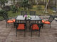 Outdoor / Indoor Rattan Garden Dining Sets , Country Style Table Set
